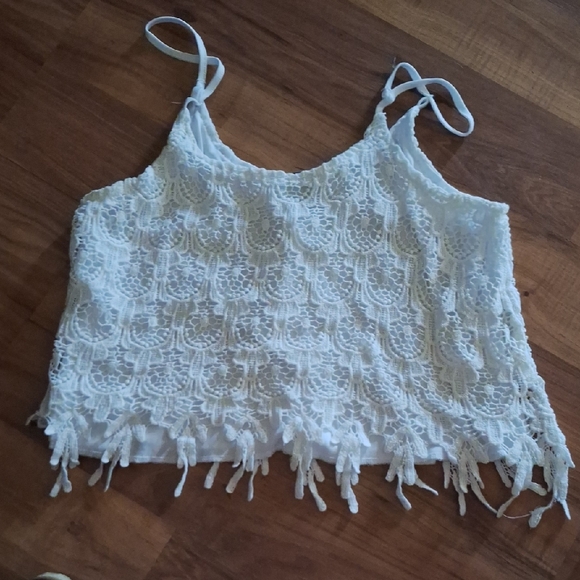 Rue21 Tops - Rue21 Cream Cropped Embellished Camisole